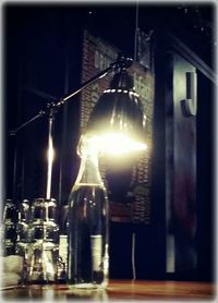 View of illuminated building