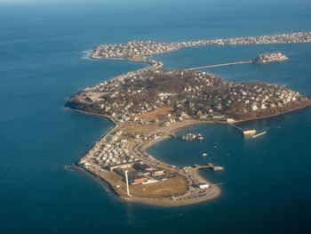 High angle view of island in sea