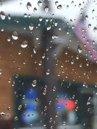 View of rain drops on glass