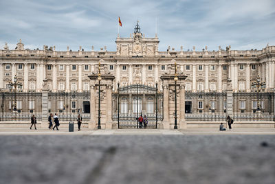 Group of people in front of building