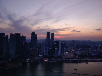 Scenery of singapore central business district under the night