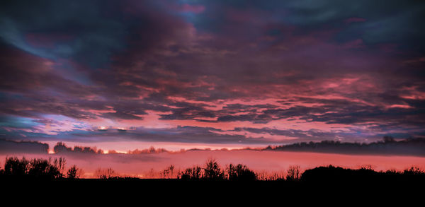 Scenic view of cloudy sky during sunset