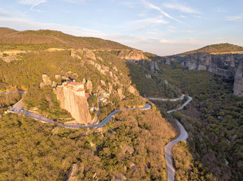 High angle view of landscape against sky