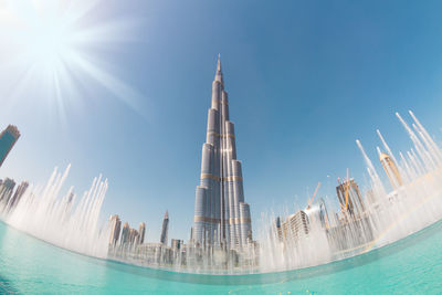 Panoramic view of modern buildings against sky