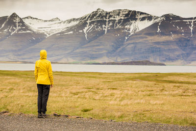 Woman enjoying the nature iceland