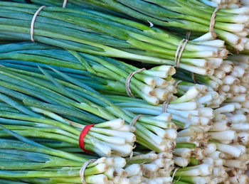 High angle view of vegetables for sale in market