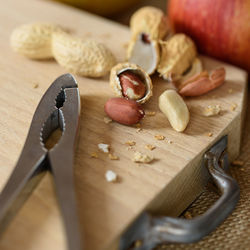 Close-up of food on cutting board