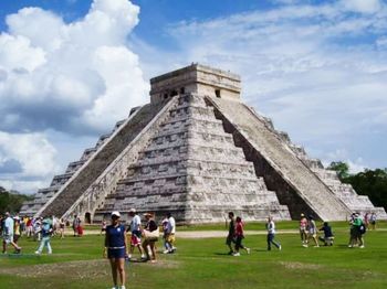 Tourists visiting ruins