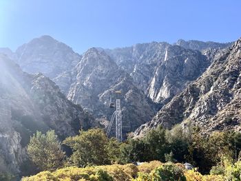 Scenic view of mountains against clear sky