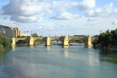 Bridge over river against sky