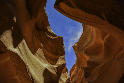 Low angle view of rock formation