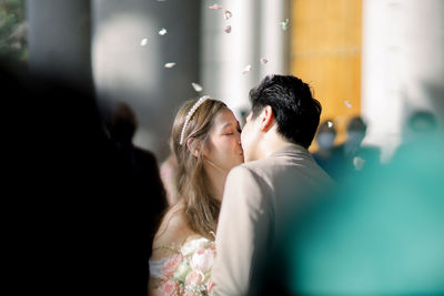 Side view of woman looking away