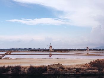 View of sea against cloudy sky