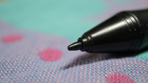 High angle view of pen on table