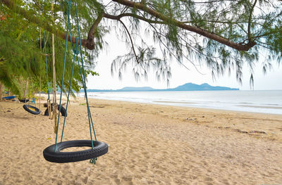 Scenic view of beach against sky