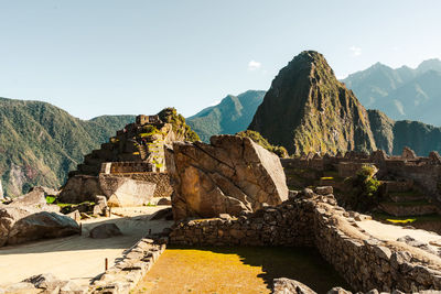 Scenic view of mountains against clear sky