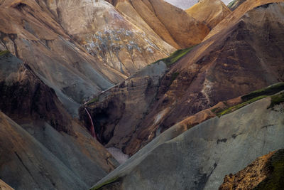 High angle view of mountain range