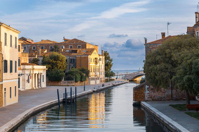 Canal amidst buildings in city