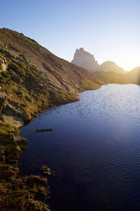 Midi d`ossau peak in ossau valley, pyrenees in france.