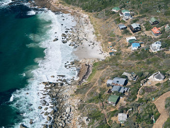 High angle view of beach