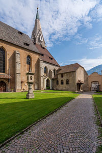 Exterior of historic building against sky