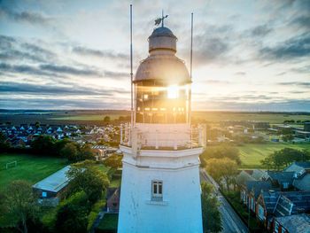 Building against sky during sunset