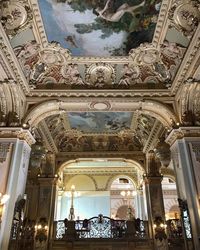 Low angle view of ceiling of museum