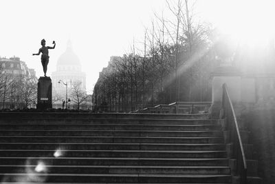 Low angle view of statue against sky