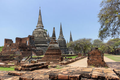 Low angle view of temple against clear sky