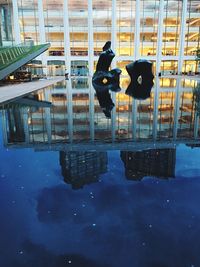 Side view of man standing in water