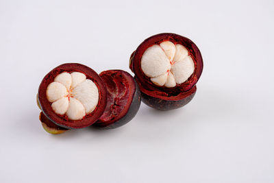 Close-up of food on white background