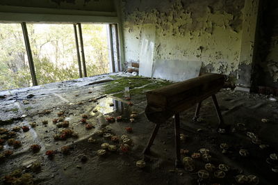 Interior of abandoned building