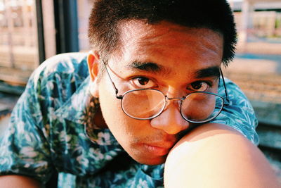 Close-up portrait of young man