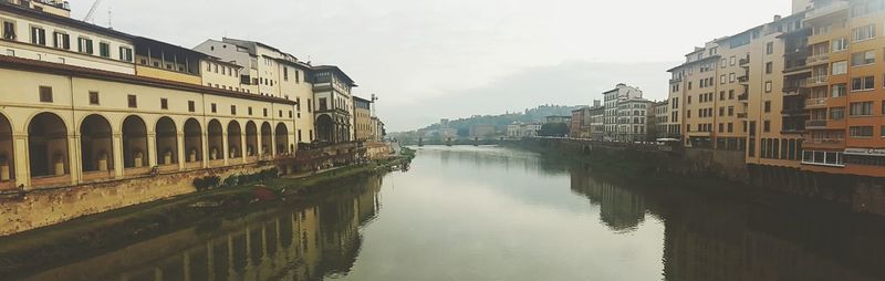 View of canal in city