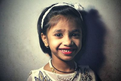 Close-up portrait of a smiling boy