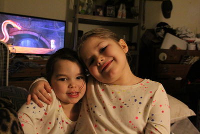 Close-up of siblings