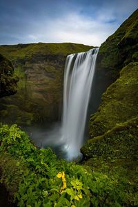 Scenic view of waterfall