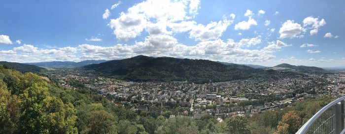 Panoramic shot of townscape against sky