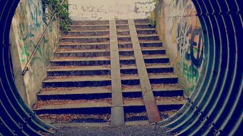High angle view of empty staircase