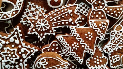 Full frame shot of gingerbread cookies