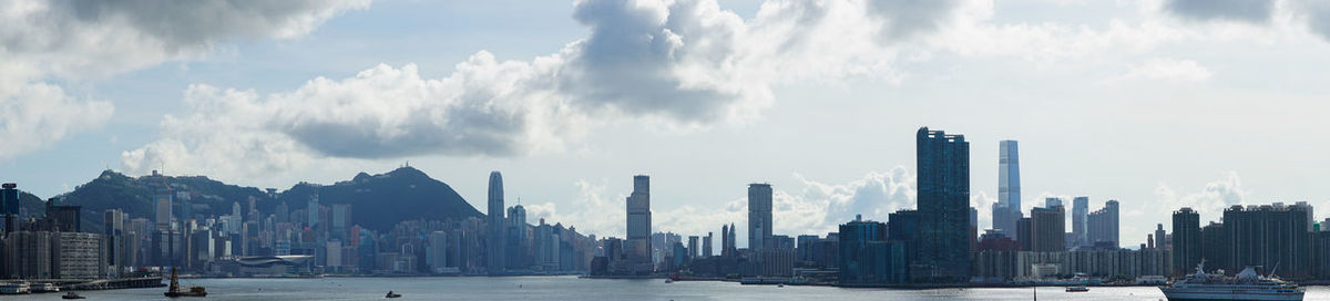 Panoramic view of victoria harbour, hong kong