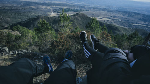 Low section of people on mountain