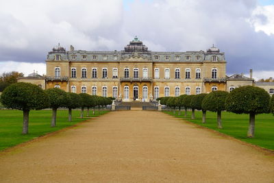 View of historical building in garden