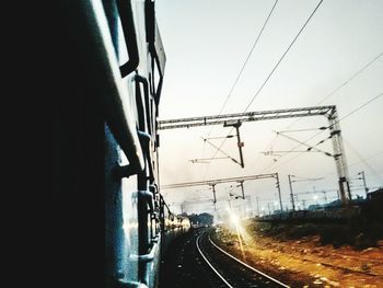 Railroad tracks on road