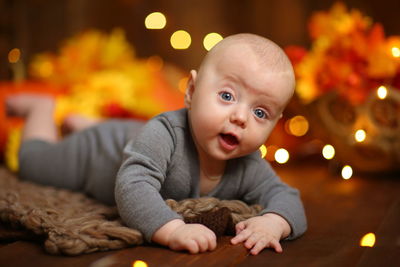 Baby crawling on the floor person