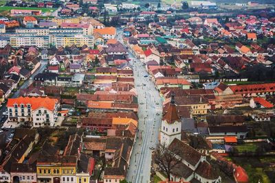 High angle shot of townscape