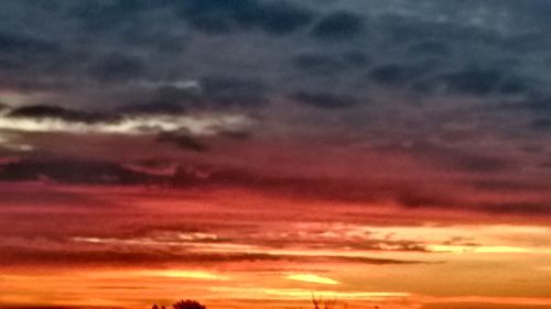 Scenic view of dramatic sky during sunset