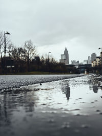 Reflection of buildings in water