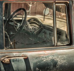 View of car through window