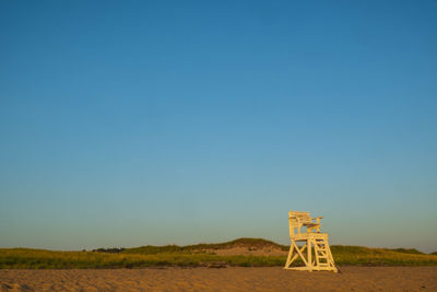 Lifeguard chair at early light on coast guard beach in truro ma